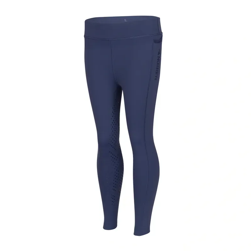 Aubrion Young Rider React Non-Stop Riding Tights in Midnight-1