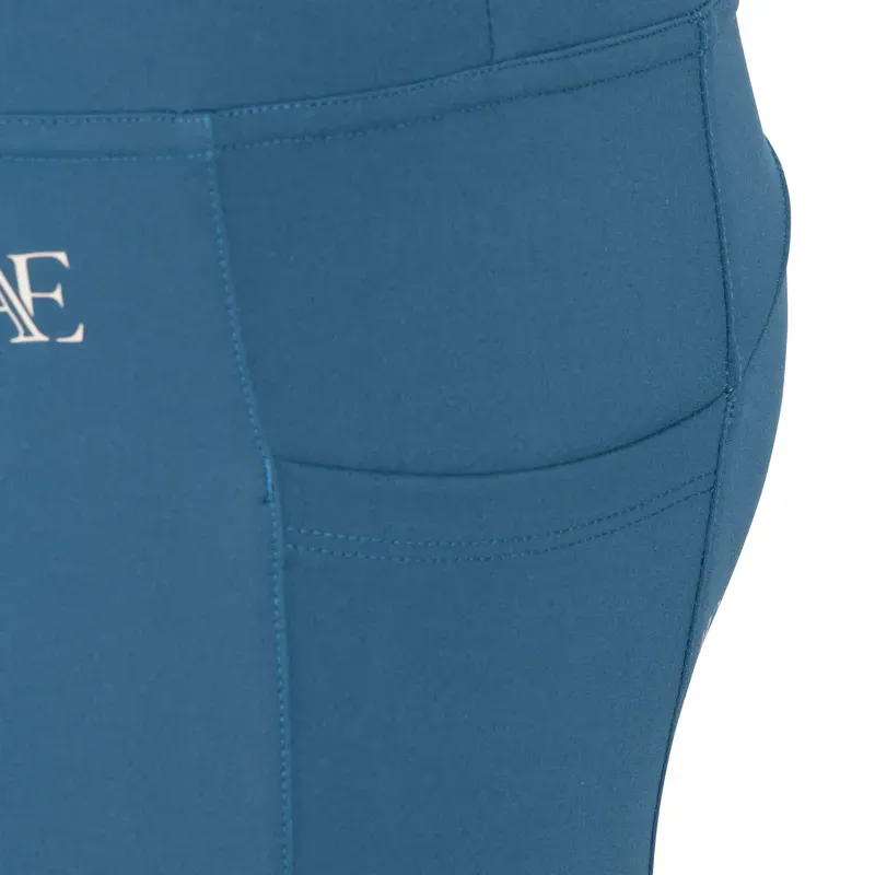 Aubrion Equestrian Young Rider Riding Winter Tights in Estate Blue-2