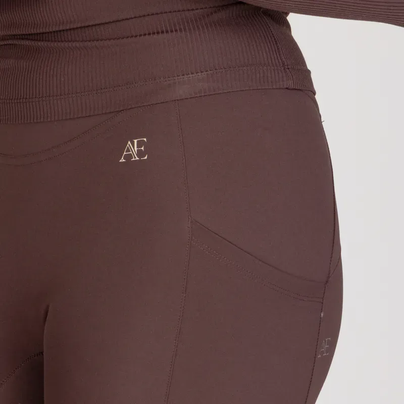 Aubrion Equestrian Winter Riding Tights in Espresso-4