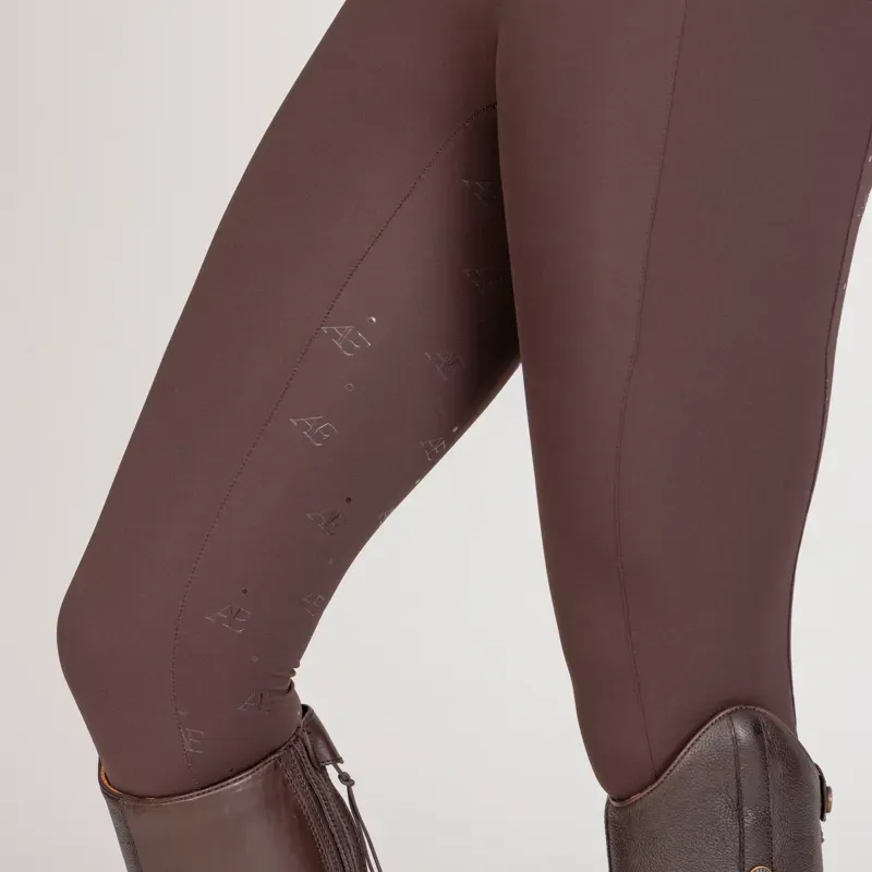 Aubrion Equestrian Winter Riding Tights in Espresso-3