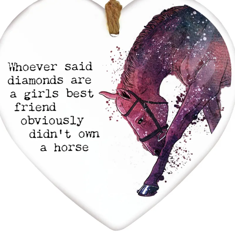 Ceramic Heart Plaque - Diamonds