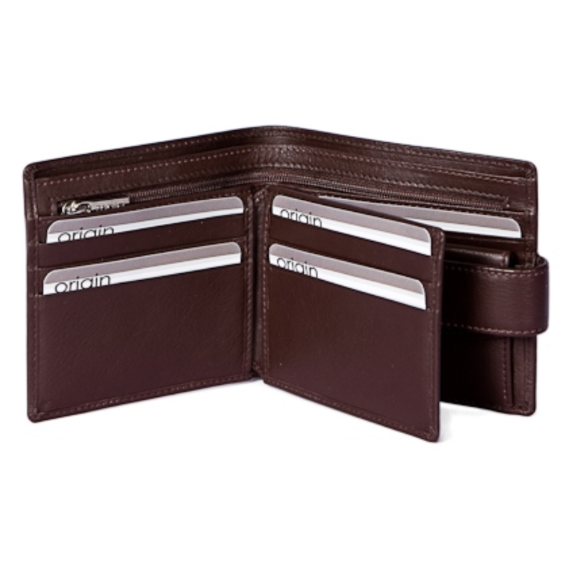 Mala Leather Origin Tab Wallet with Coin Pocket With RFID Protection Brown-1