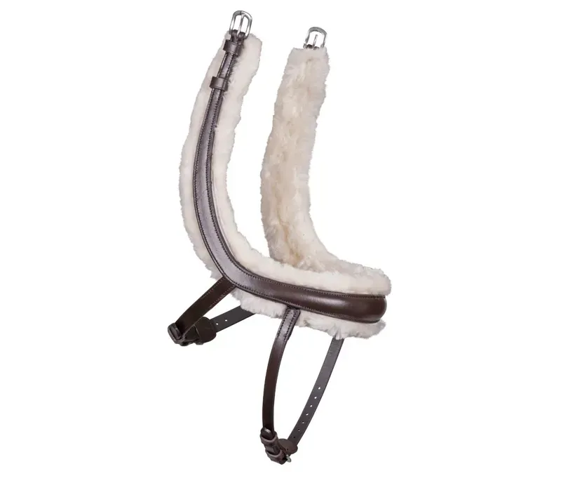 Velociti Rapida Fleece Lined Curved Flash Noseband in Havana