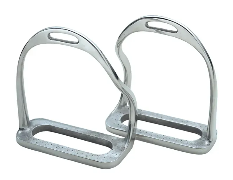 Shires Bent Leg Stirrup Irons Stainless Steel 