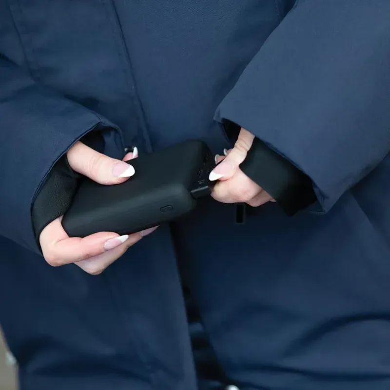 Equetech Inferno Long Heated Waterproof Riding Coat in Navy-1