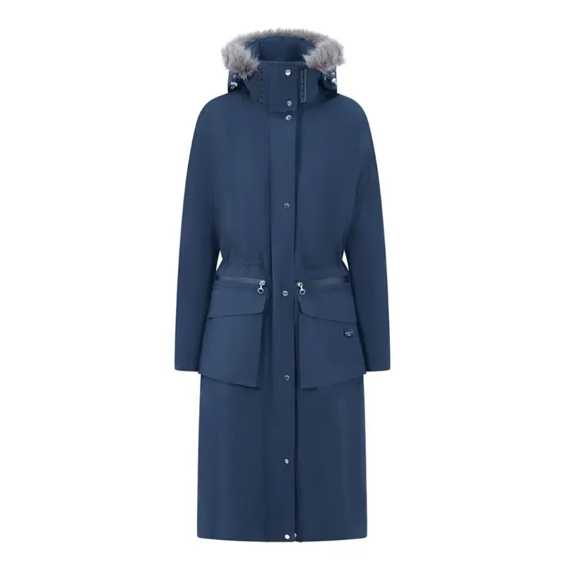 Equetech Inferno Long Heated Waterproof Riding Coat in Navy