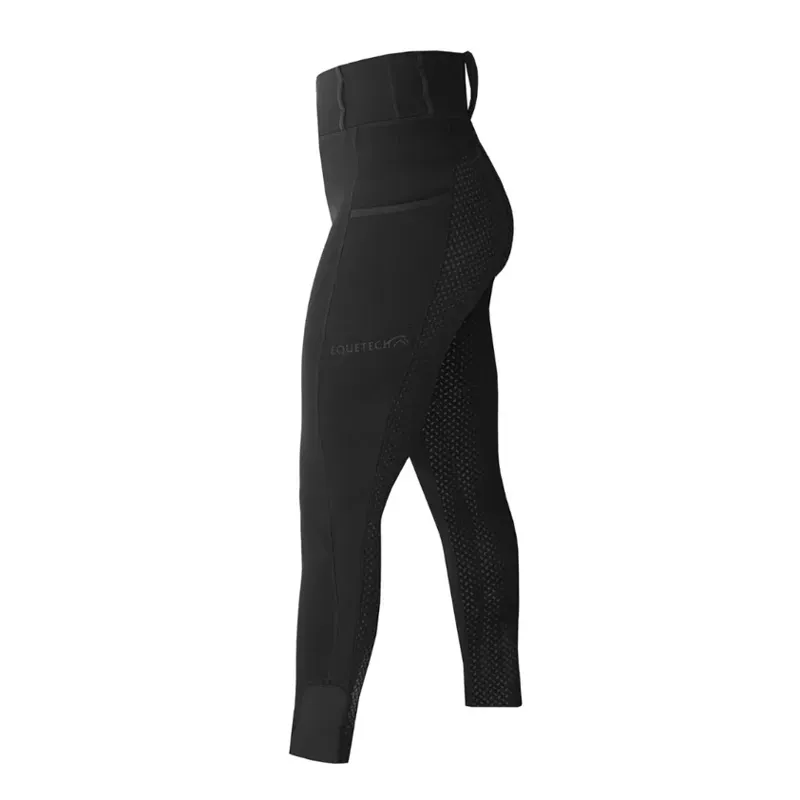 Equetech Luxe Thermal Winter Pull-On Breeches in Black-4