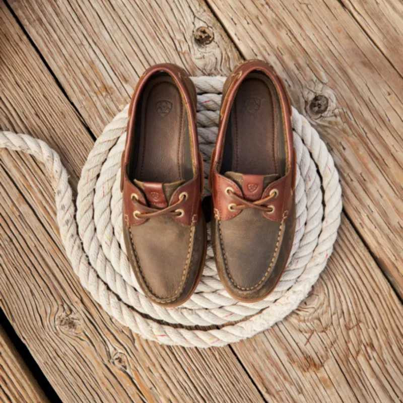 Ariat Women's Antigua Casual Boat Shoe Olive Night