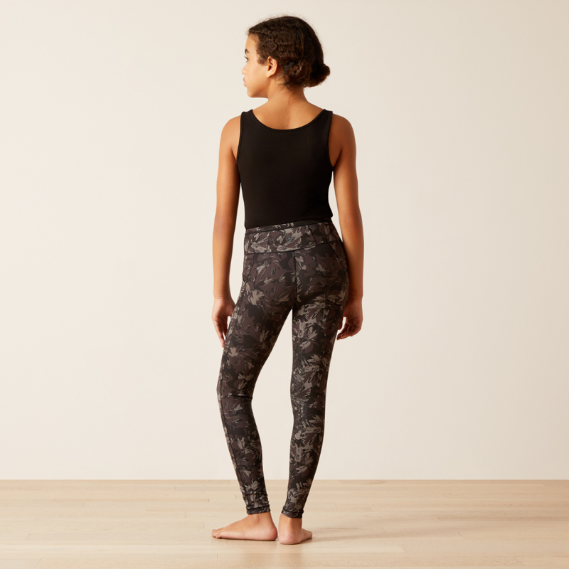 Ariat Youth EOS ETCH Half Grip Tight Exploded Black Floral-1