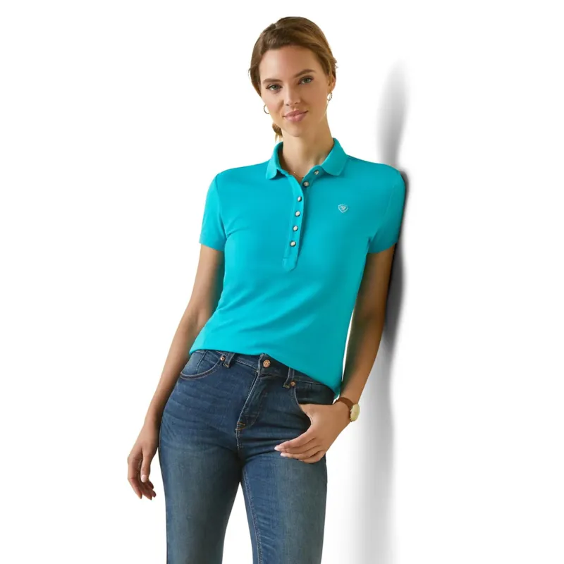 Ariat Women's Prix 2.0 Short Sleeve Polo Top Viridian Green