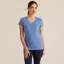 Ariat Women's Vertical Logo V Short Sleeve T-Shirt Dutch Blue