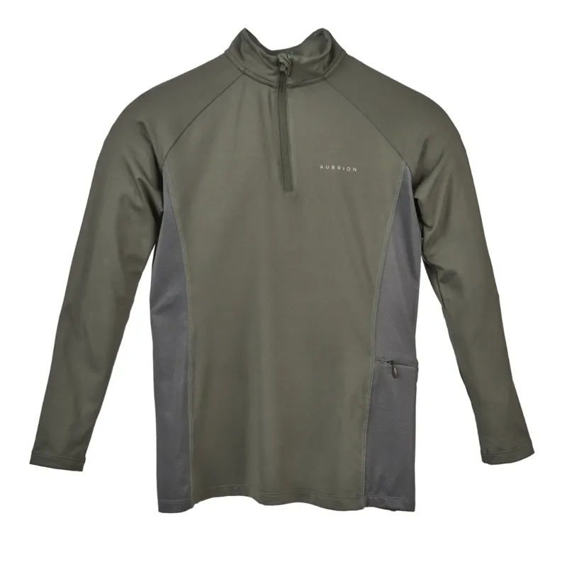 Aubrion Revive Long Sleeve Base Layer - Young Rider OLIVE