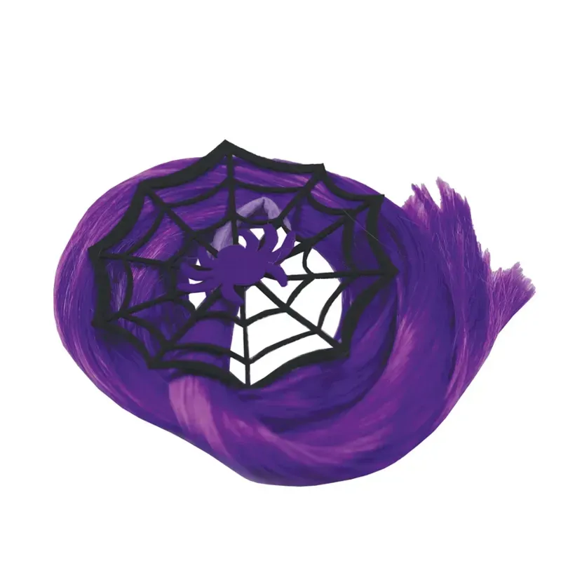 Equetech One Size Cobweb Spider Horse Tail Tassel in Purple/Black