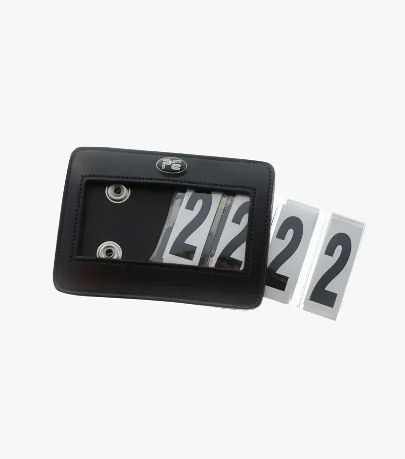 Premier Equine Bridle Competition Number Holder in Black-3