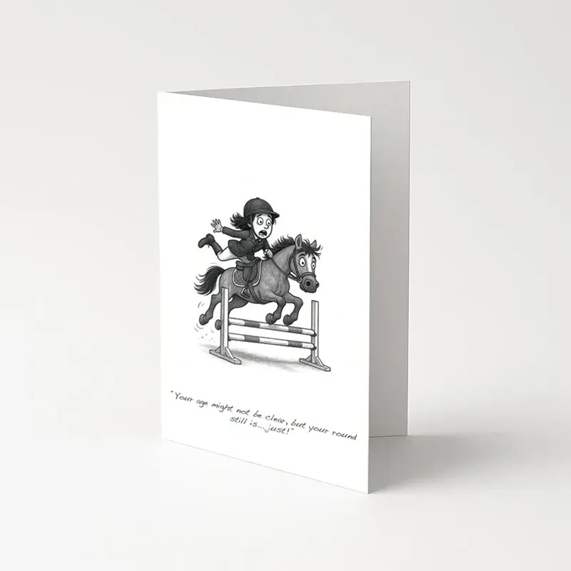 Equetech Clear Round Greetings Card in White