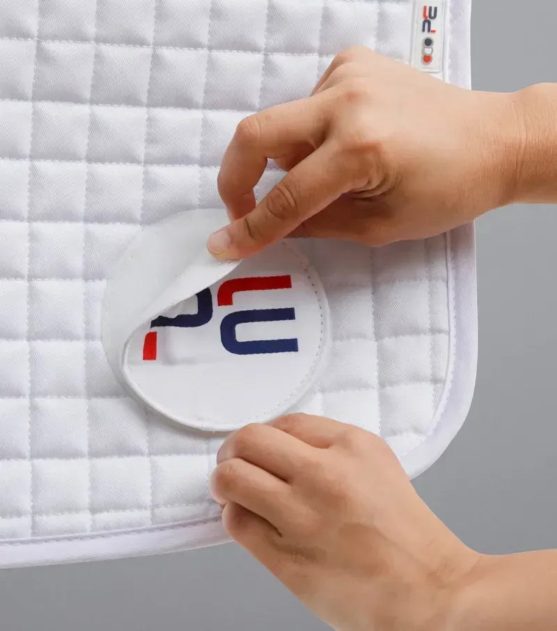 Premier Equine Close Contact Cotton Dressage Competition Saddle Pad in White-1