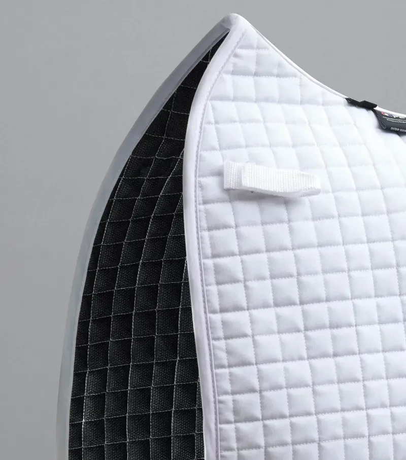 Premier Equine Close Contact Cotton Dressage Competition Saddle Pad in White-2