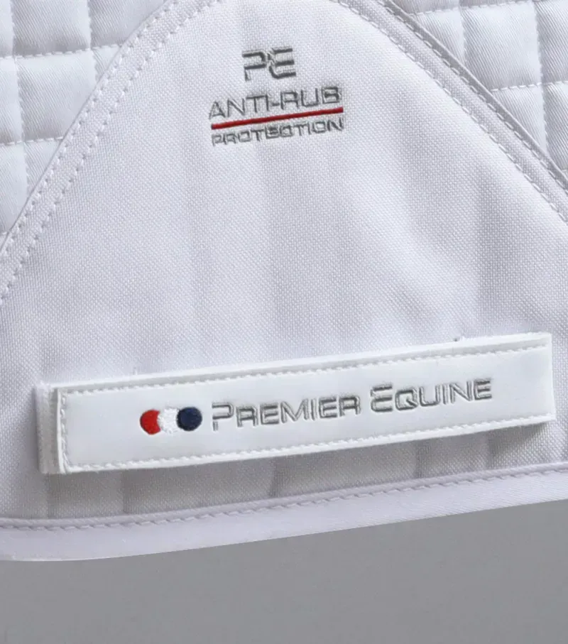 Premier Equine Close Contact Cotton Dressage Competition Saddle Pad in White-4