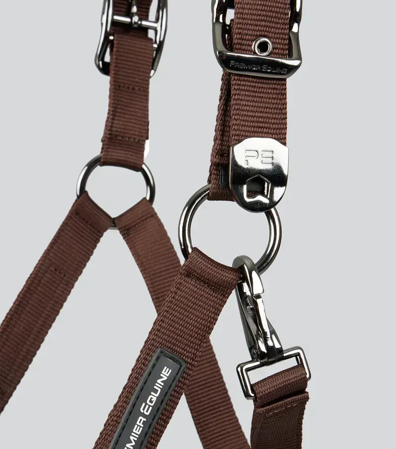Premier Equine Corda Padded Head Collar With Lead Rope in Brown-3
