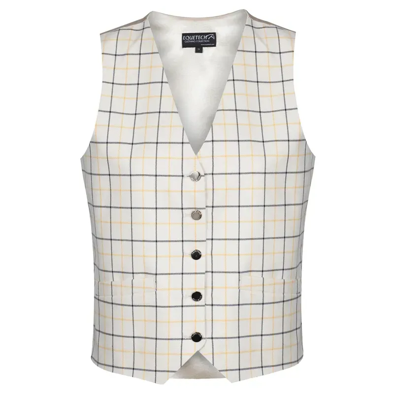 Equetech Men's Classic Tattersall Check Waistcoat in Red/Black