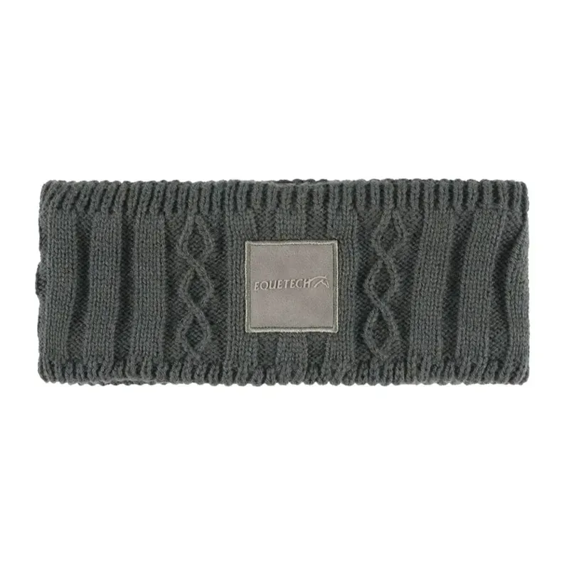 Equetech One Size Reknit Recycled Cable Knit Headband in Alpine Green