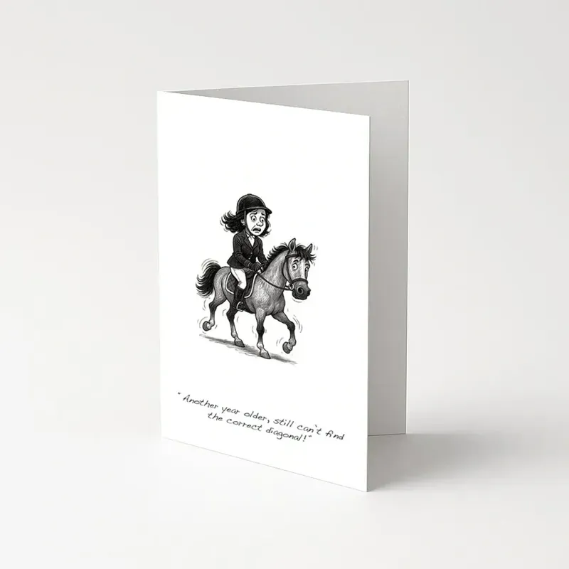 Equetech Diagonal Greetings Card in White