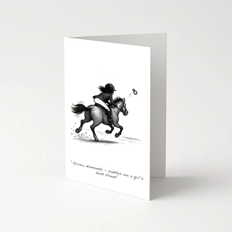 Equetech Diamonds Greetings Card in White