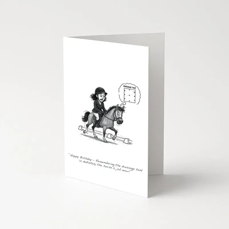 Equetech Dressage Test Greetings Card in White