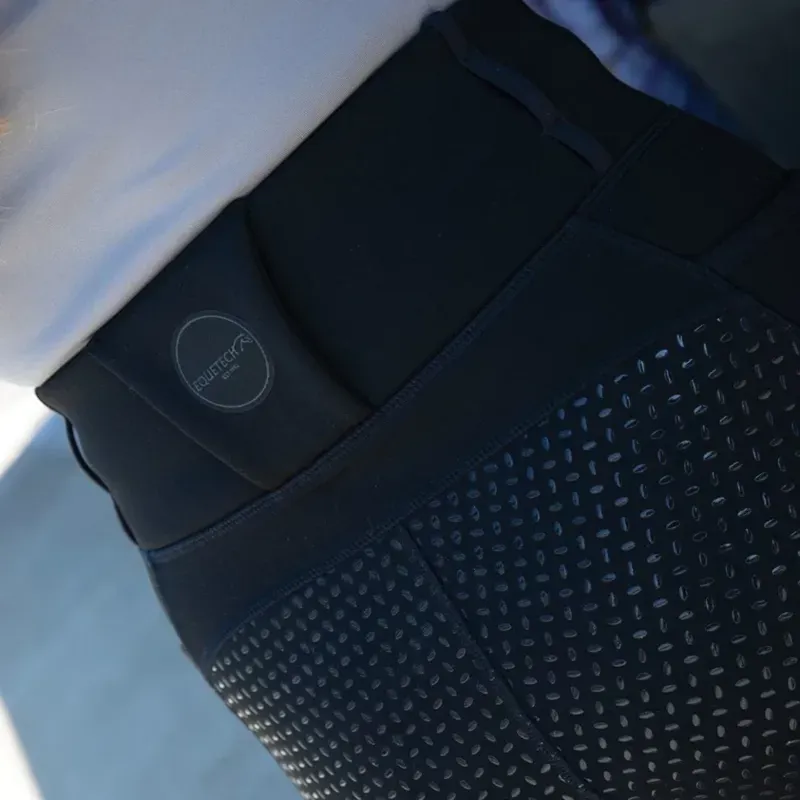 Equetech Luxe Thermal Winter Pull-On Breeches in Black-1