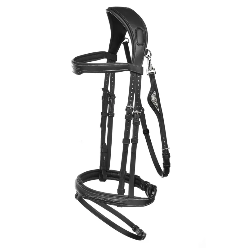 Equiline Anatomic Jumping Flash Bridle Black