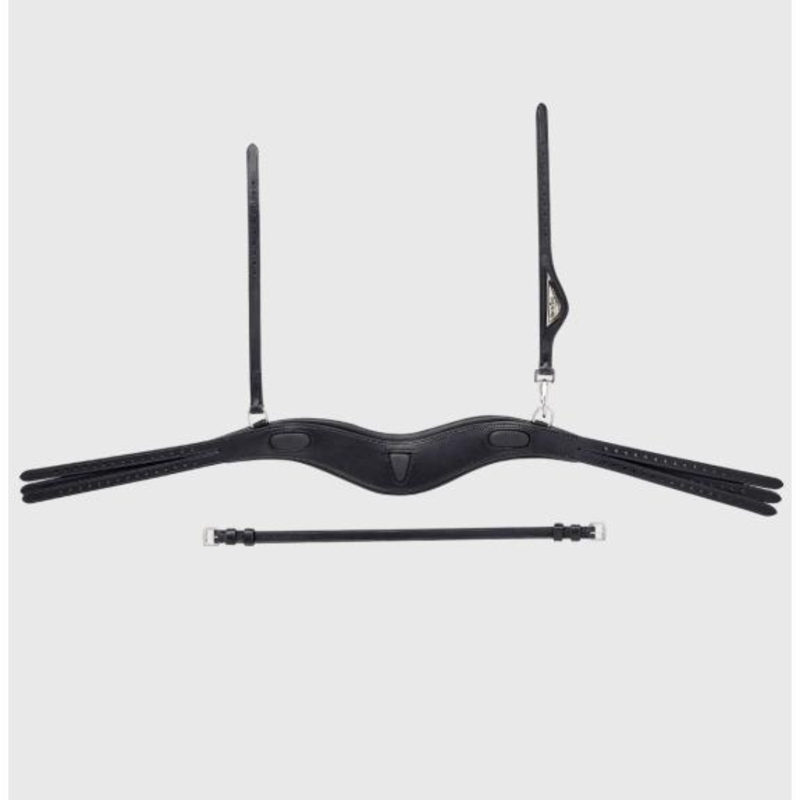 Equiline Anatomical Headpiece with Three Ties Black-1