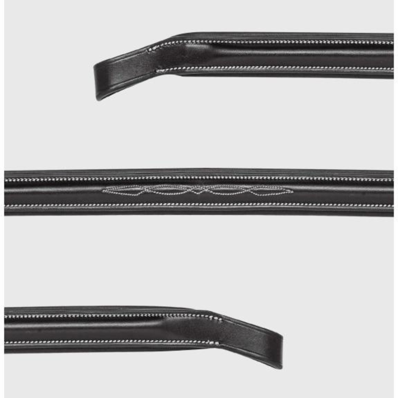Equiline Flat Browband With Fancy Stitching Black-1