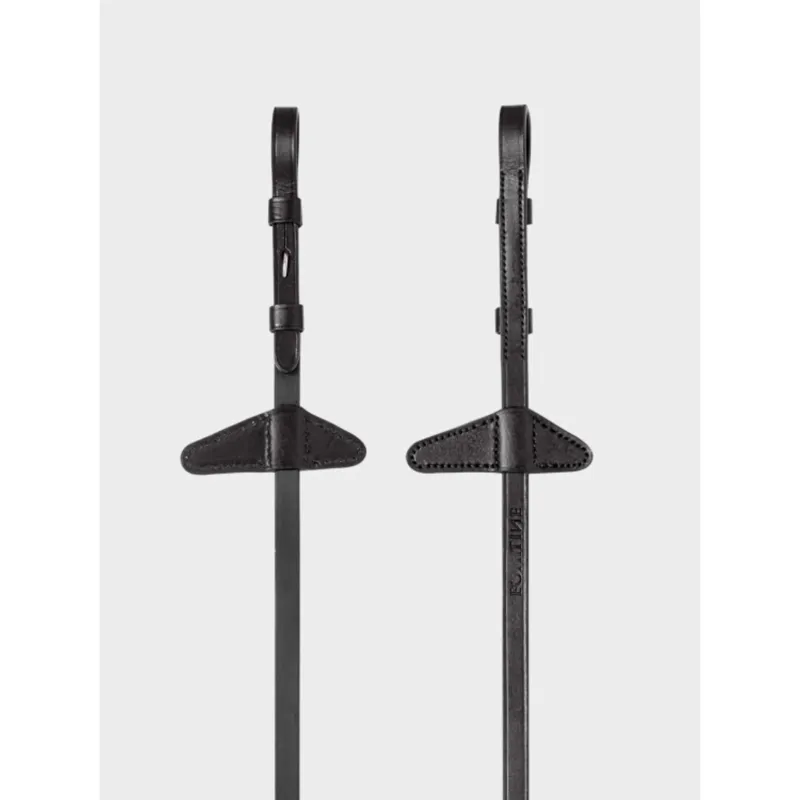 Equiline Rubber Leather Reins With Stopper 4-8 58 Black