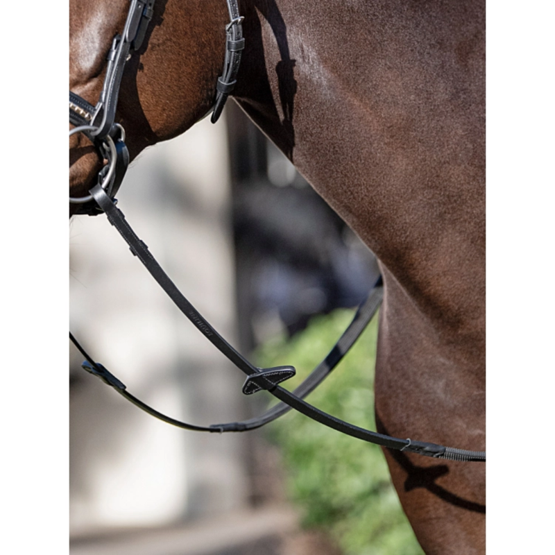 Equiline Rubber Leather Reins With Stopper 4-8 58 Black-2