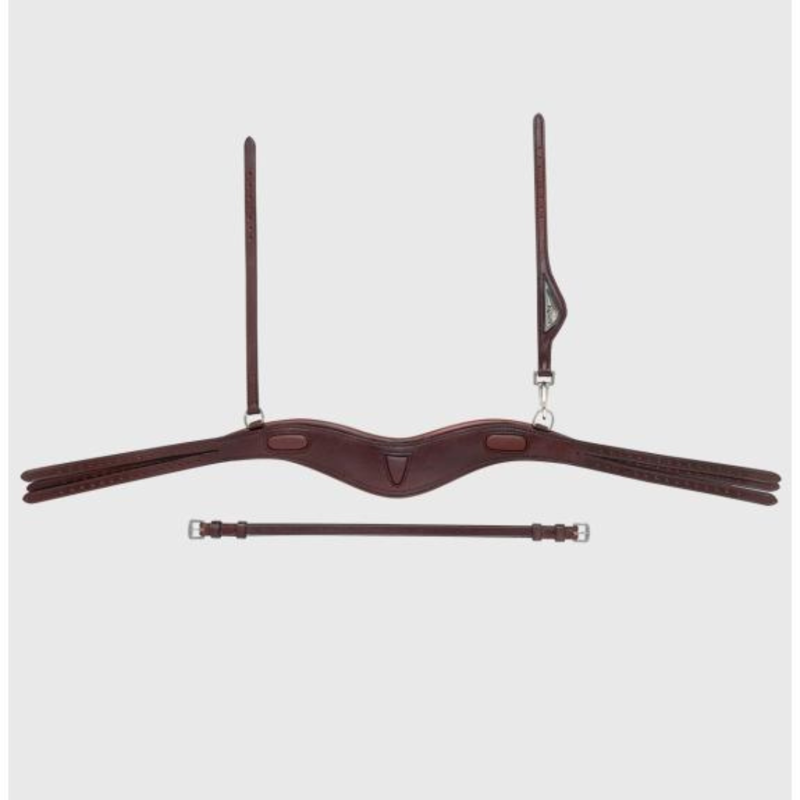 Equiline Anatomical Headpiece with Three Ties Brown-1