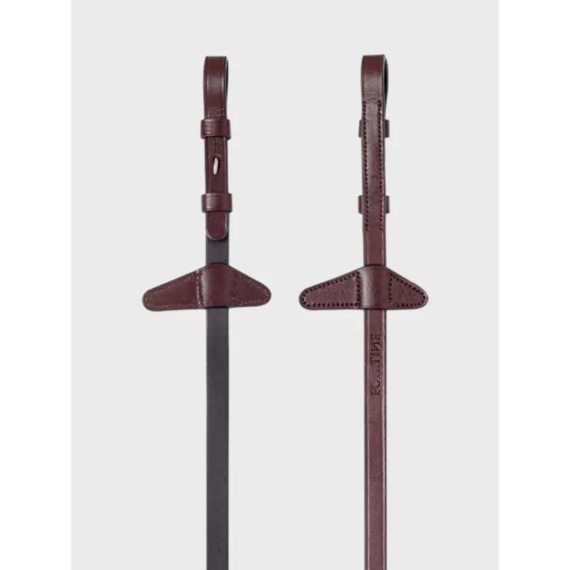 Equiline Rubber Leather Reins With Stopper 4-9 58 Brown