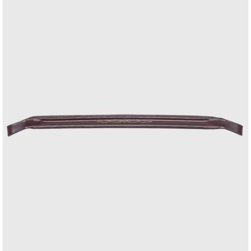 Equiline Flat Browband With Fancy Stitching Brown-2