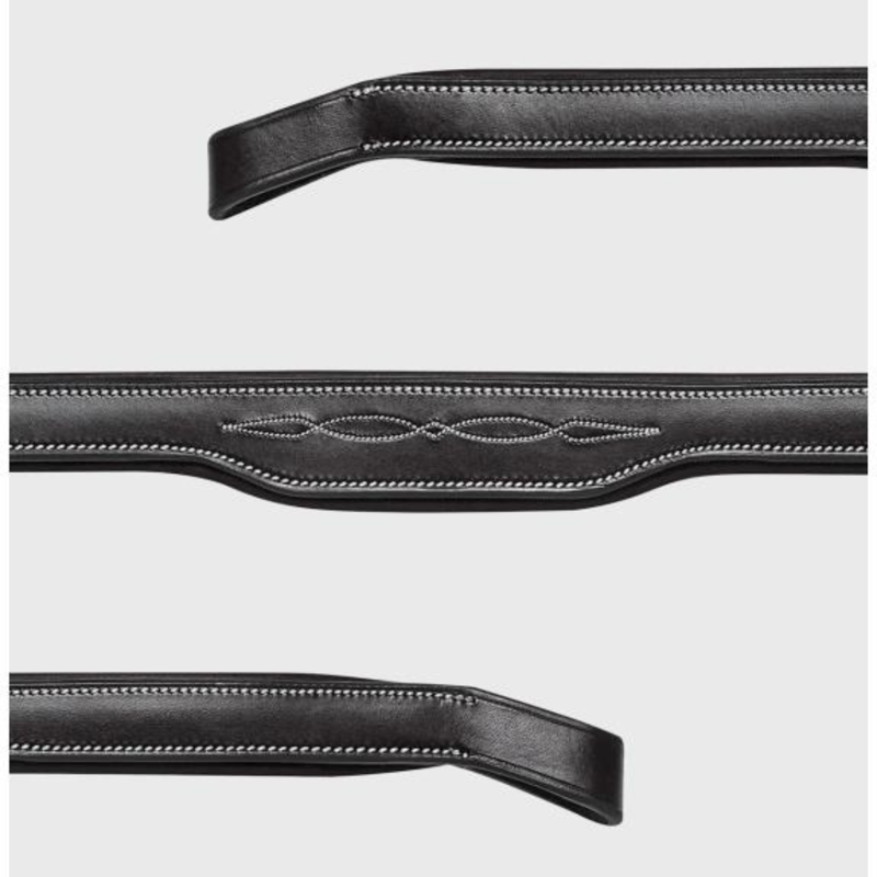 Equiline Flat Browband Shaped Fancy Stitching Black-2