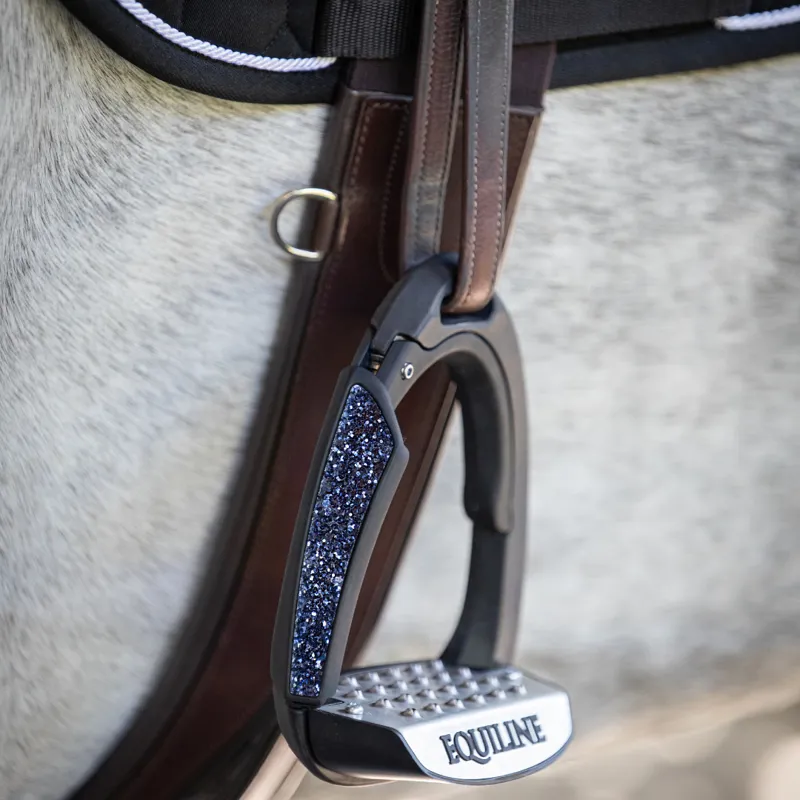 Equiline X-Cel Breakaway Jump Stirrup Attachments - Blue Glitter-1