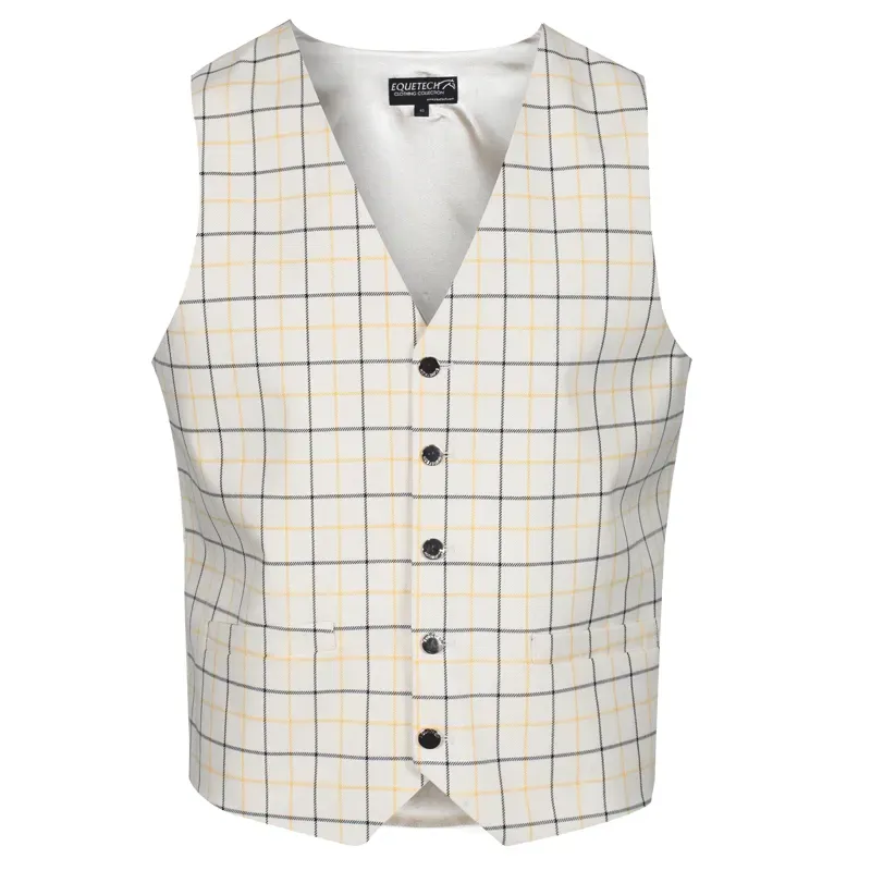 Equetech Men's Classic Tattersall Check Waistcoat in Gold/Black