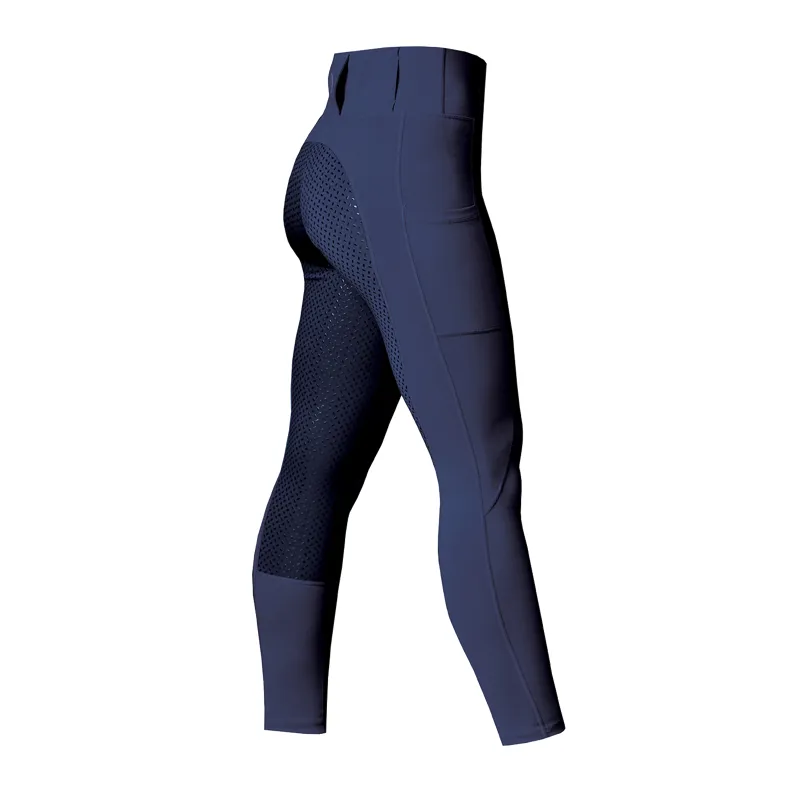 Equetech Aqua Shield Womens Winter Riding Tights in Navy-2