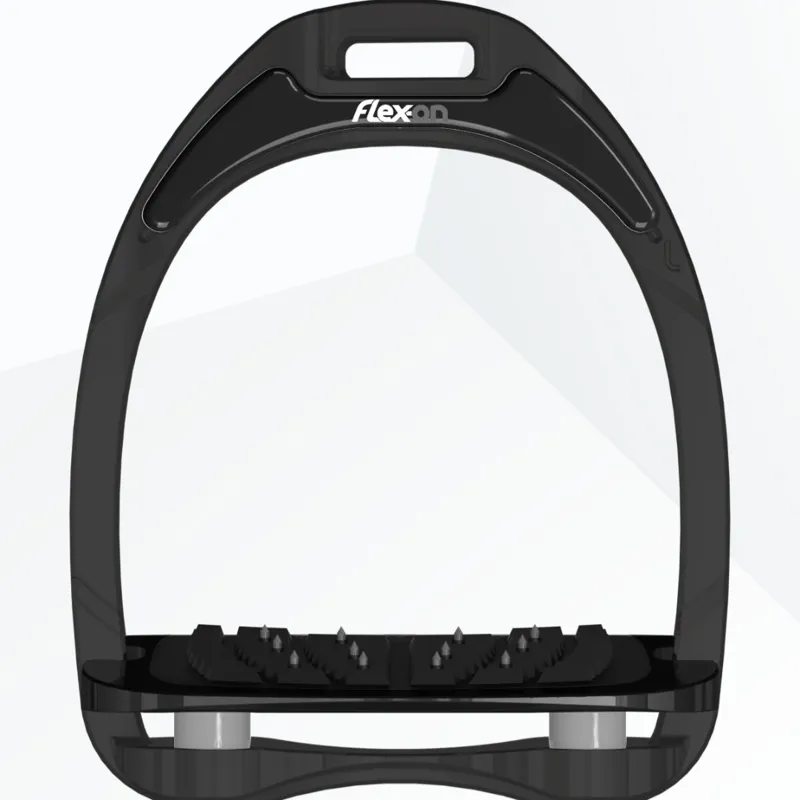 Flex-On Aluminium Stirrups Ultra Grip Inclined Black Aluminium Grey