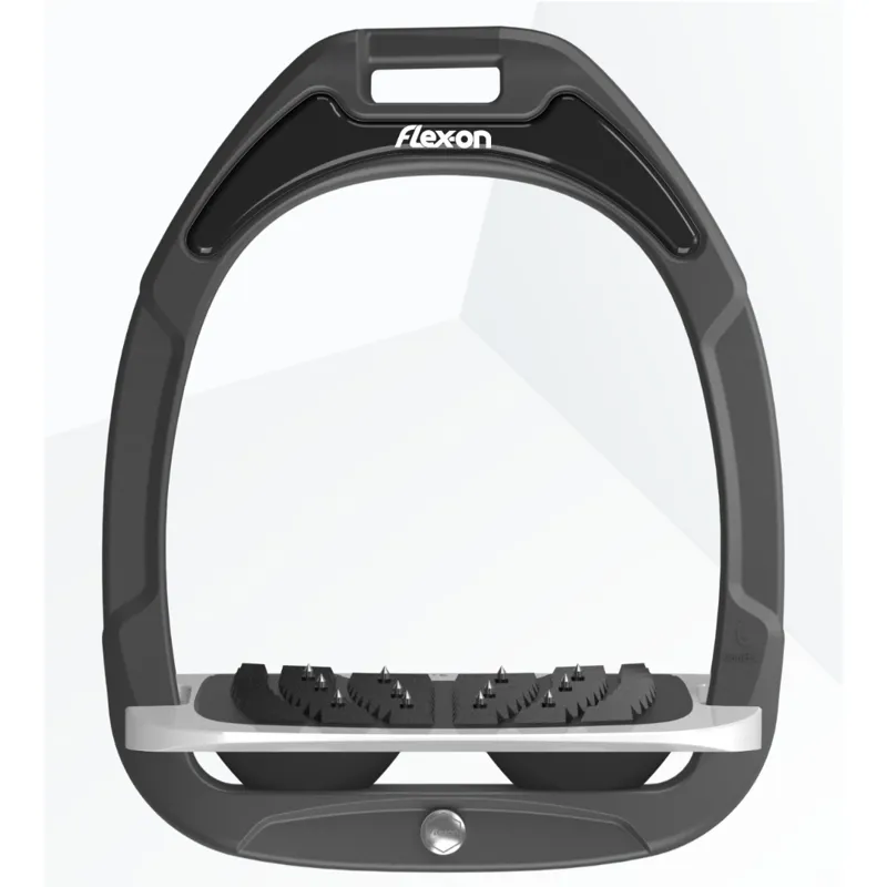 Flex-On Green Composite Stirrups Ultra Grip Inclined Dark Grey - Grey - Black
