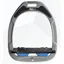 Flex-On Green Composite Stirrups Ultra Grip Inclined Silver Grey - Light Blue - Black