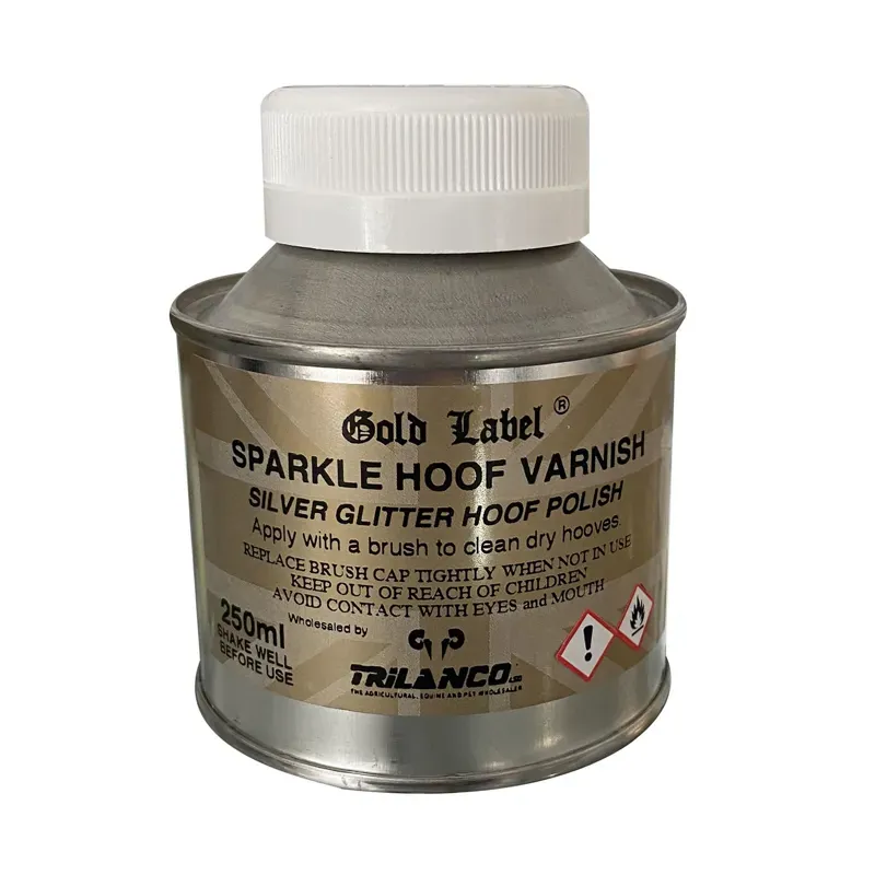Gold Label 250ml Sparkle Hoof Varnish in Silver