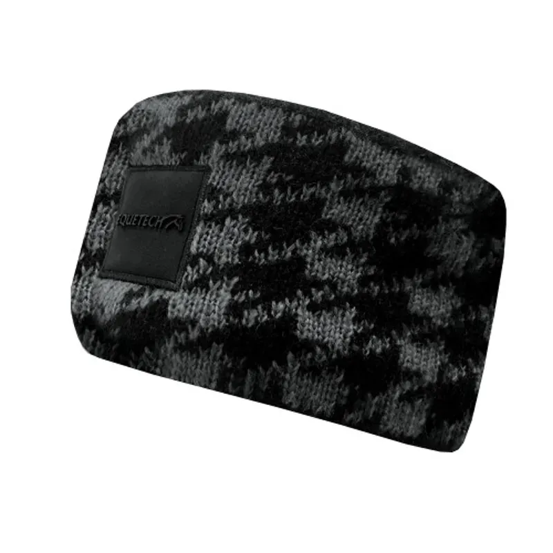 Equetech Houndstooth Knit Headband in Black/Grey