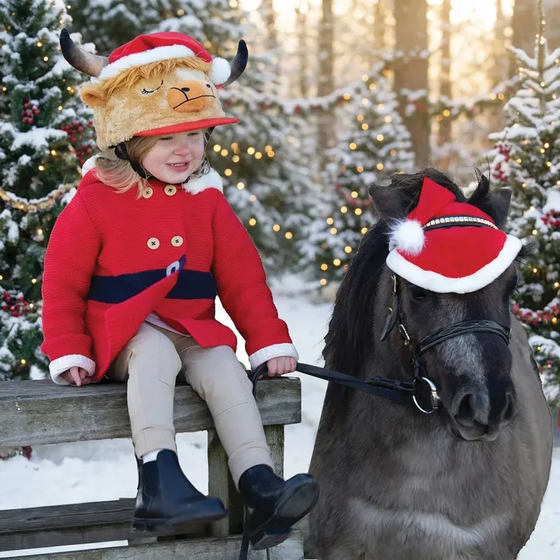 Equetech Childs Holly Highland Cow Hat Silk in Tan-2