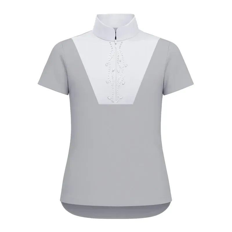 Equetech Junior Virginia Competition Shirt in Moonlight Grey/White