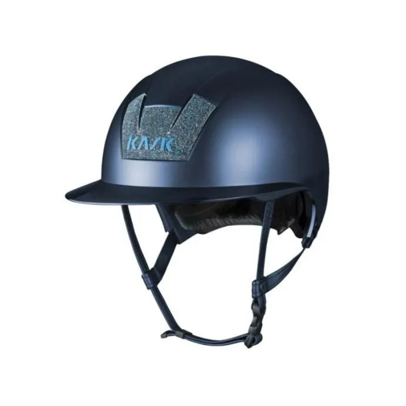 Kask Kooki Lady Riding Hat Shell With Crystal Carpet Navy Matt