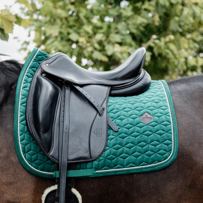 Kentucky Dressage Velvet Saddle Pad Dark Green-1